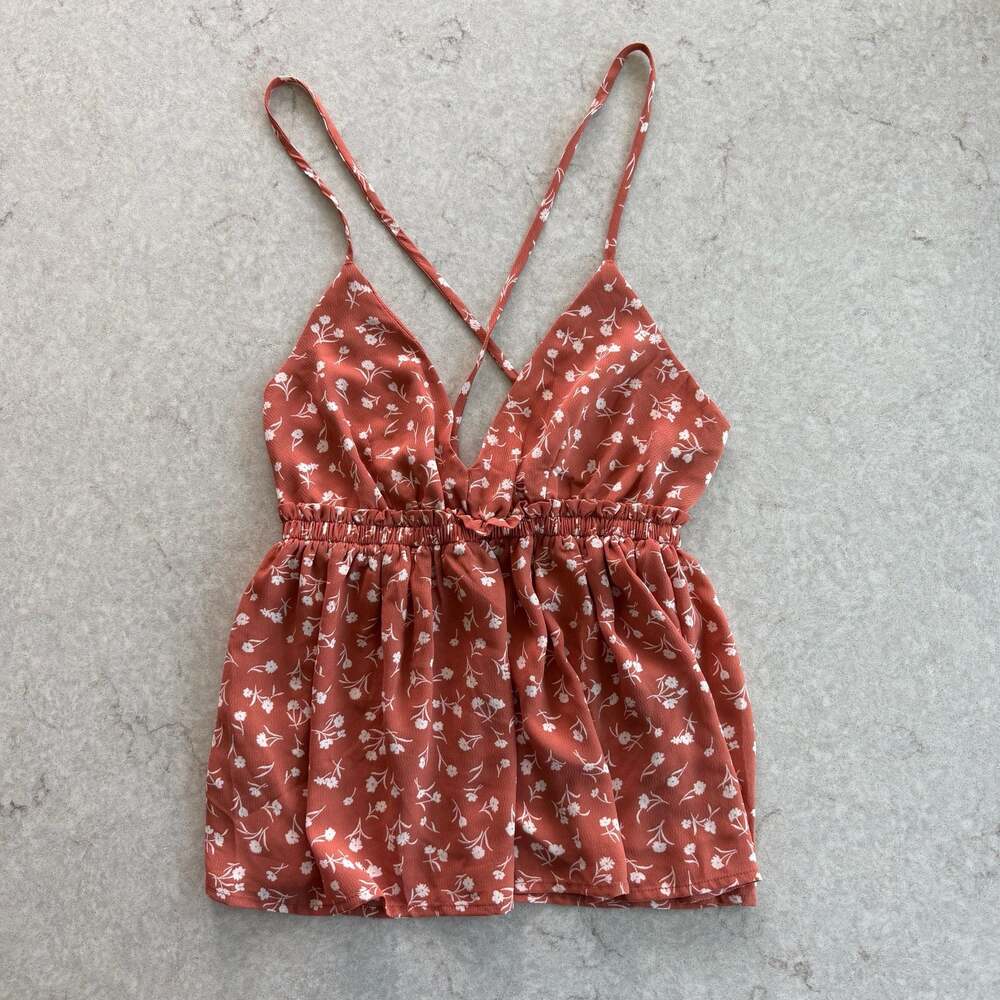 Papermoon Floral Print Spaghetti Strap Top